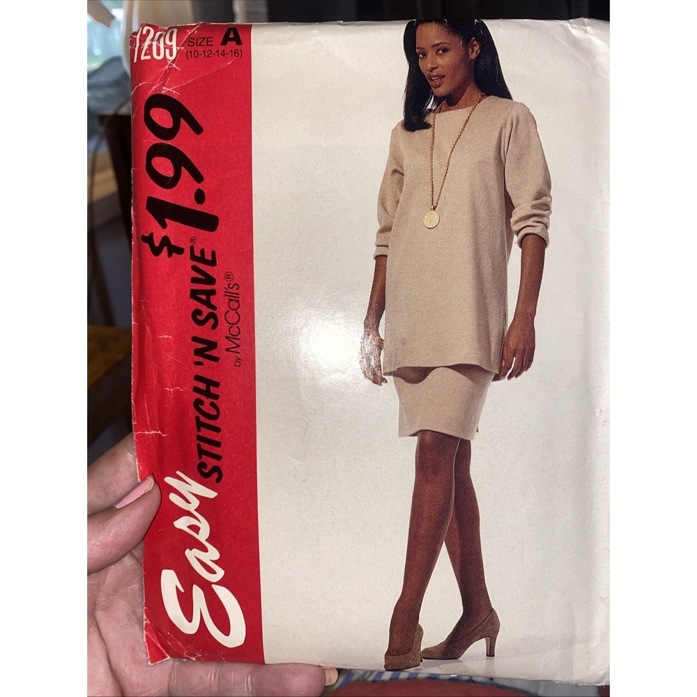 Vintage McCall's Easy Sewing Pattern 7209 Misses' Tunic / Skirt UNCUT 10-16